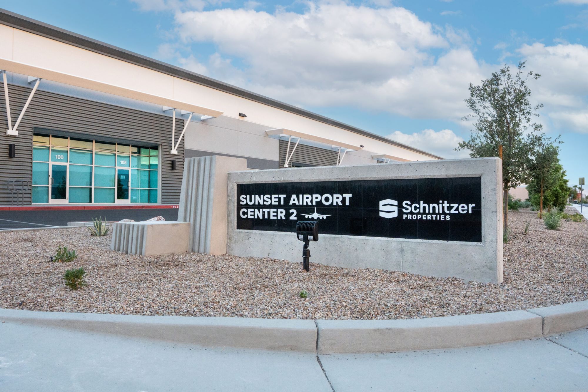 Sunset Airport Center monument sign